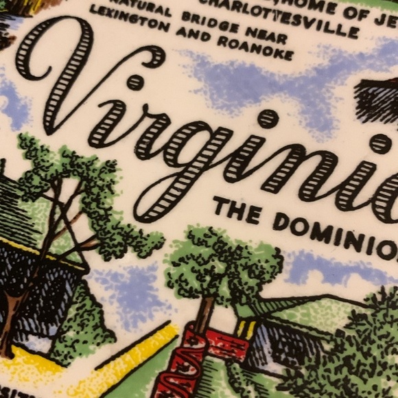 Vintage 60s State of Virginia Tourist Souvenir Ceramic Collector Display Plate - Picture 13 of 16